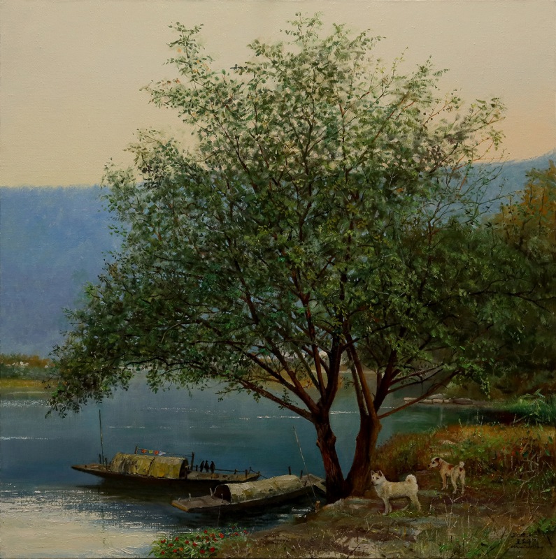 湖边_作品_王东升个人官方网站(chinese artist wang dong sheng)
